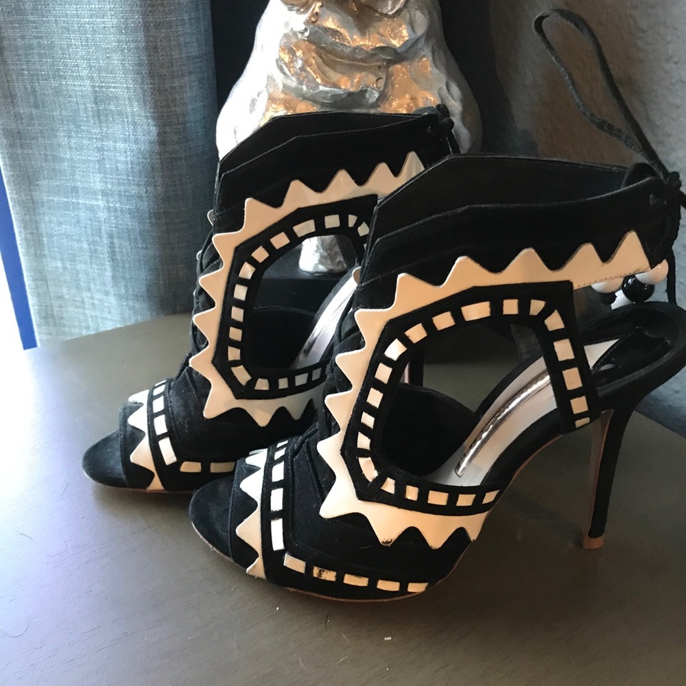 Sophia Webster Riko black and white high heel shoes